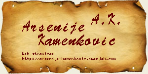 Arsenije Kamenković vizit kartica